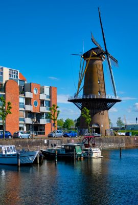 Delfshaven limanı - Eski Tahıl Değirmeni - Rotterdam - Hollanda